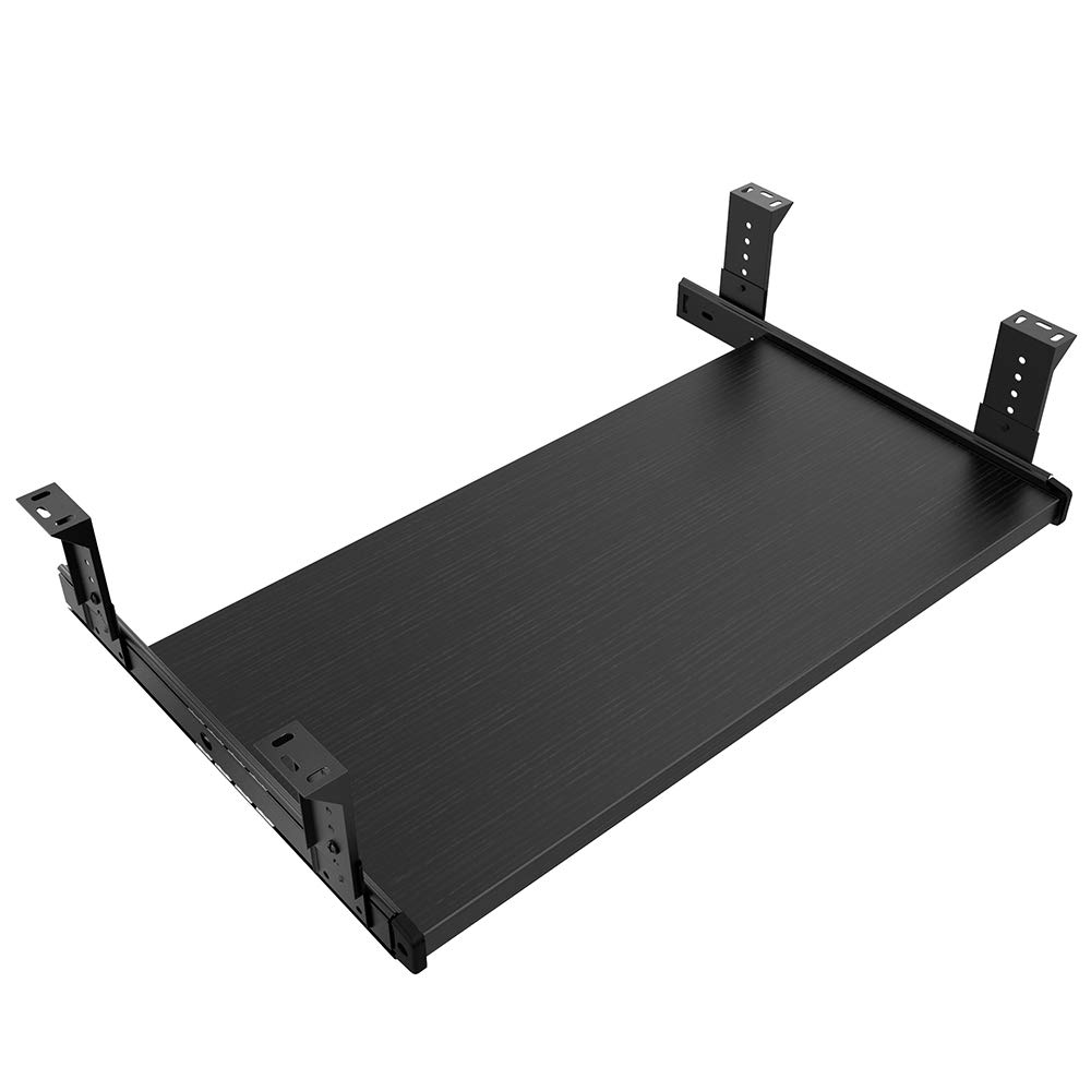 FRMSAET Furniture Accessories Office Product Suits Hardware 20/24/30 inches Keyboard Drawer Tray Wood Holder Under Desk Adjustable Height Platform. (20 inches, Black)