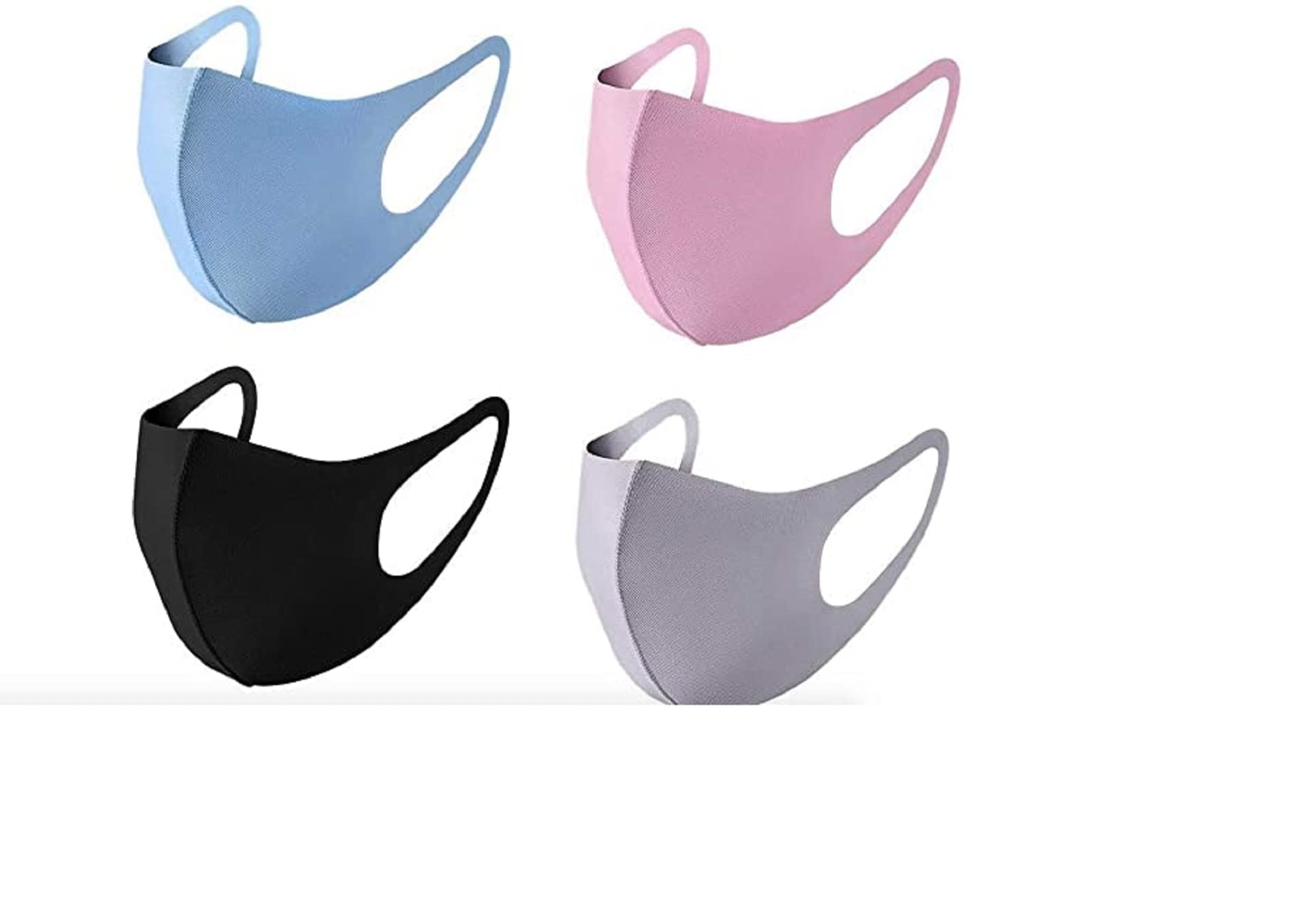 Pack of 4, Ice Silk Cotton Unisex Reusable Face Mask Protection Washable Facial Skin Mouth Nose Shield Breathable Anti Smoke Pollution Bike Motorcycle Sport