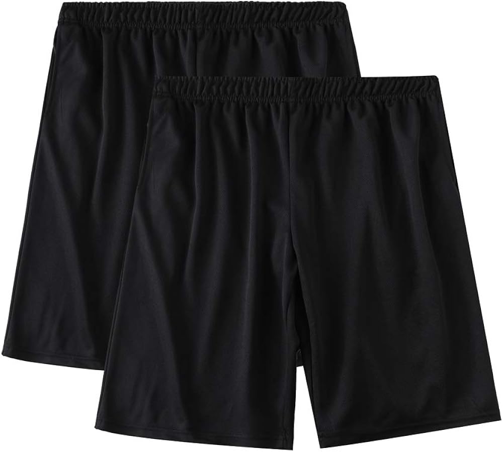 SAYFINE 2 Packs Men’s Atheletic Shorts, Black Mens Workout Sport Active Loose-Fit Shorts: Clothing