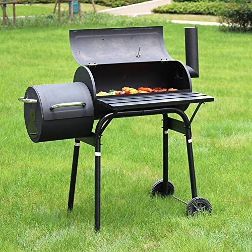 Holzkohle Grillwagen, Holzkohlegrillwagen, Holzkohlegrill, Grillkamin, Barbecue Grill mit Deckel, Dual-Scale-Thermometer… – Bild 4