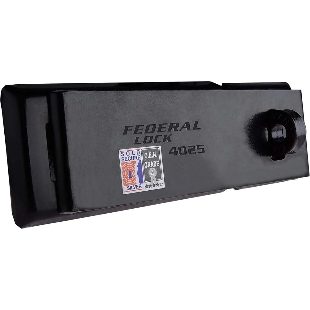Federal 4025 High Security Hasp & Staple - Weatherproof, Anti-Cut, Anti-Drill, Corrosion Resistant, Heavy Duty - Sold Secure