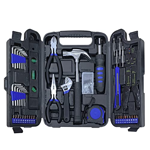 Torin Gstandard Apk129Tsm Kit De Ferramentas Manuais Profissionais De 129 Peças: Conjunto De Ferramentas De Reparo Doméstico Geral Com Caixa De Ferramentas De Plástico Azul