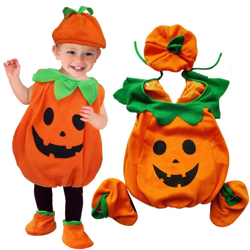 Huarsion Children's Pumpkin Costume Halloween Pumpkin Costume Halloween Costume Pumpkin Halloween Costume Kids Girls Boys Carnival Fancy Dress Halloween Party Cosplay Clothing