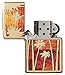 Zippo Fusion Palm Tree Sunset Pocket Lighter, High Polish Brass