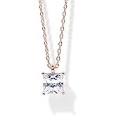 PAVOI 14K Gold Plated Cubic Zirconia Diamond Pendant Necklace for Women | Adjustable Slider