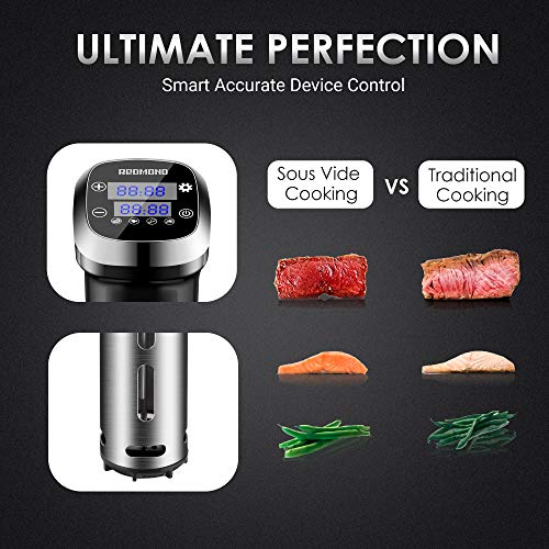 REDMOND Sous Vide Machine, Accurate Immersion Circulator Cooker 1000W, Ultra Quiet, Stainless