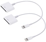 30 pin Charge & Sync Cable Adapter Converter for Apple iPhone 6/6 Plus/5s/5c/5/4s/4/3/3G,iPad and iPod (White), 2pack