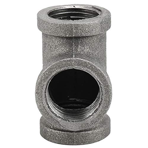 HighFree 10 Pack Iron Cast Pipe Fittings 1/2 inch Threaded Pipe Nipples Iron Industrial Piping Fittings for DIY Pipe Furniture (1/2 inch Tee)