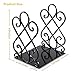 Bookends, Decorative Book Ends Metal Heavy Duty Book Support for Shelves Non-Skid for Office Desk School Library Organizer Gift, 7 x 6.1 x 8.6 inch Black (2 Pairs)