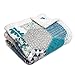 Lush Decor Briley Reversible Throw-Colorful Hexagon Patchwork Pattern Blanket, Turquoise-60 x 50