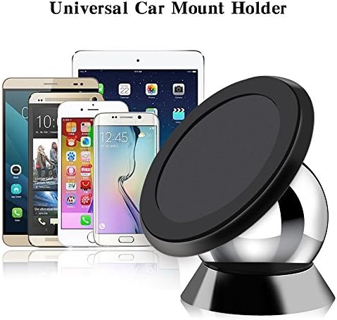 Goqan Magnetic Phone Holder, Latest 360 Degree Rotatable in Car Mobile Phone Holder Mount Sticky Magnetic Car Dashboard Cradle for iPhone 7 / 6s / SE / 5 / 5S, and Other Smartphones (Black)