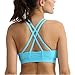 Animas Women's Wirefree Padded Criss Cross Back Yoga Sports Bra Blue L
