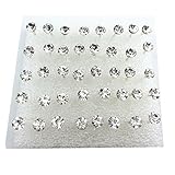 Yansanido 20 Pairs Mini Wholesale Pretty Crystal Rhinestone Round Plastic Earrings Ear Studs Earring Lots (2.5mm white)