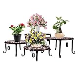 Metal Plants Stand Flowerpot Holder Iron Art Pot Holder, AISHN Flower Pot Supporting Indoor Outdoor Garden Pack of 4pcs with Different Size