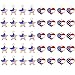 Geyoga 40 Pieces American Flag Heart Charms USA Star Charms Heart Flag Pendant with Gold Plated Ornament for 4th of July DIY Decoration