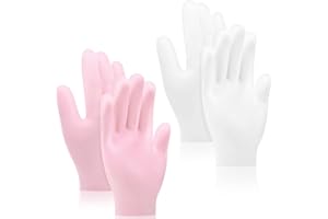 Sibba 2 Pairs Silicone Moisturizing Gloves Spa Gel Hydrating Gloves Women's Hand Care Gloves, Anti Slip Aloe Lotion Gloves for Repairing Dry Hand, Calluses, Cracked Heels and Softening Rough Skin