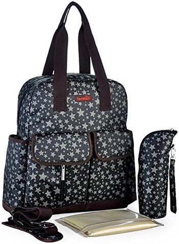 Zacoro 4 Pieces Set Diaper Bag Baby Backpack Diaper Bag Tote Bag Mom Bag Large Capacity(black)