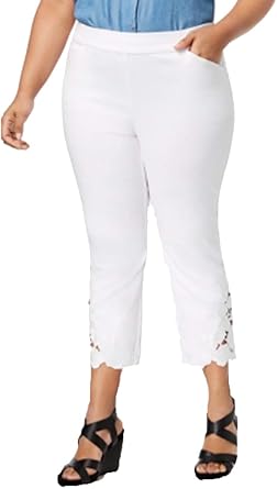 plus size white lace pants