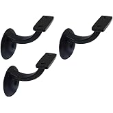 QCAA Heavy Duty Zinc Die Cast Handrail Bracket, Powder Coated, Matte Black, 3 Pack, Made in Taiwan