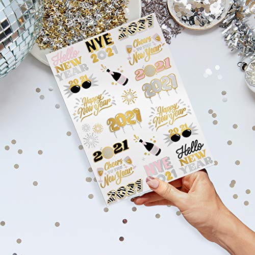 xo, Fetti New Years Eve Decorations Momentary Tattoos for Children – 40 Glitter Types | NYE 2021 Occasion Favors, Glad New 12 months, Cheers