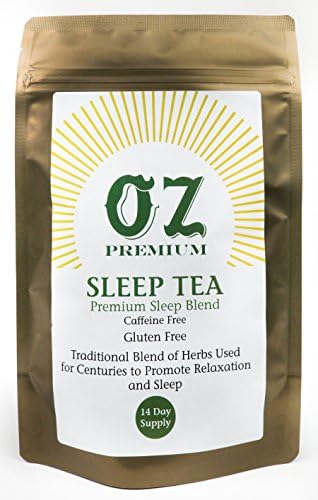 Sleep Aid Tea - For Insominia - Caffeine Free - 14-Day Supply of Tea Bags - Resealable Stand-up Bag for Freshness - Herbal Tea for Sleep - By OZ Premium, LLC