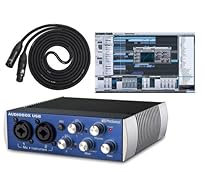 Presonus Audiobox USB DAW Recording Bundle with Studio One Artist Recording Software and 10ft LYX LCS Premium XLR Cable
