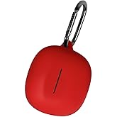 Geiomoo Silicone Case for Skullcandy Rail, Skullcandy Rail ANC, Protective Cover with Carabiner (Red)