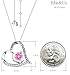 Blue Sapphire Pink Tourmaline Birthstone Necklace Sterling Silver Love Heart Pendant Jewelry Gifts for Women,18