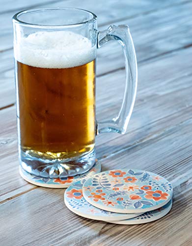 4 Ceramic+Coasters+diameter+Absorbent+Watercolor