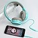 Kids Headphones, Vomach Blue Headphones with Microphone Lightweight Foldable On Ear Headphones for Girls