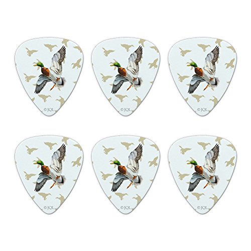 Mallard Duck in Flight Novelty Guitar Picks Medium Gauge - Set of 6