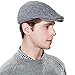 SIGGI Wool Newsboy Cap Mens Winter Hat Cold Weather Ivy Flat Cap Knit British Drivers Cap Gray Grey