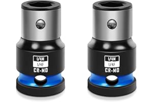 BLACKROBOT 2PCS Impact Bit Holders 1/4 Inch Square Drive to 1/4 Inch Hex Socket Adapter for Impact Wrench