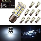 AUTOUS90 10X BA15D Xenon White 5050 27SMD For Boat Marine RV Car LED Light Bulb 1142 1076