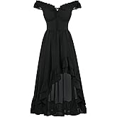 SCARLET DARKNESS Renaissance Corset Dress for Women Off Shoulder Flowy Sundress Wedding Guest Chiffon Dresses