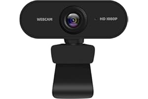 HUEVUE 1080P HD Webcam with Microphone for Meetings, Streaming, Desktop, Laptop, PC, Wide-Angle Lens, Auto Light Correction, 
