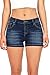 Wax Women's Juniors Classic Blue Denim Shorts (M, Dark Denim)