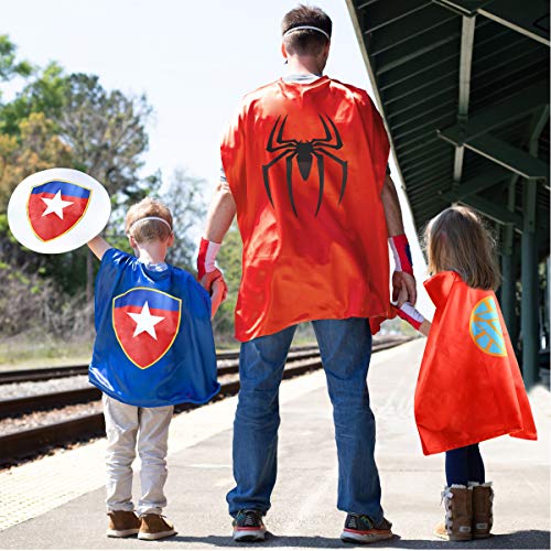 Fun Cartoon Capes Superheros Capes and Mask Dress Up Costume for Girls Boys - Thumbnail 4
