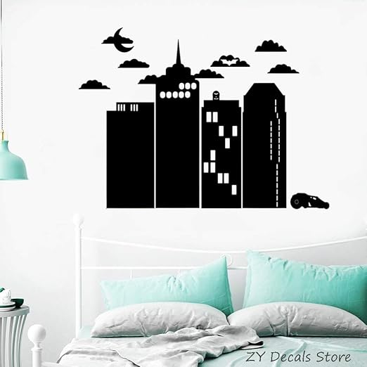 BailongXiao Noche Ciudad Vinilo Pegatinas Cómics Familia Interior ...