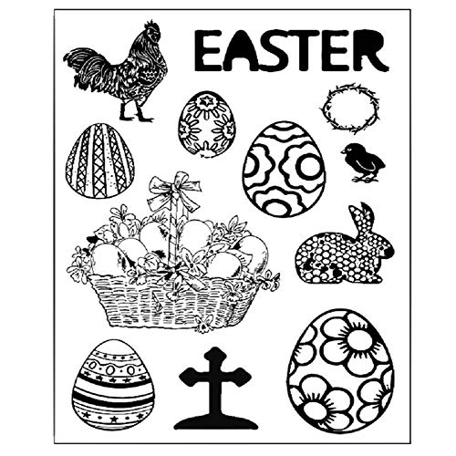 Happy Easter Egg Easter Bunny Rubber Clear Stamp/Seal Scrapbook/Photo Album Decorative Card Making Clear Stamps - Thumbnail 2