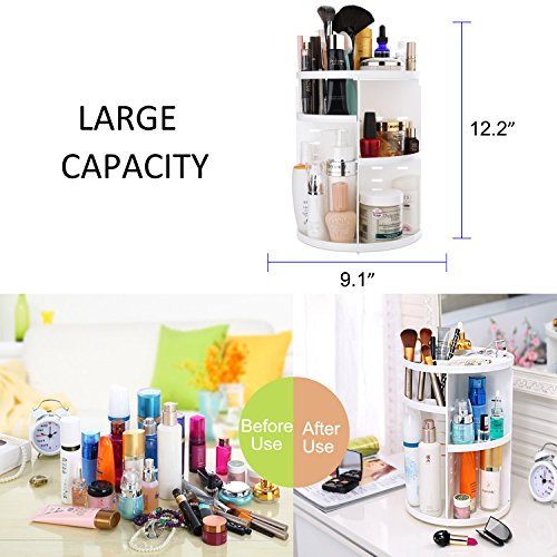 image for Makeup Cosmetic Organizer, KEBE 360-Degree Rotating DIY Detachable Mul