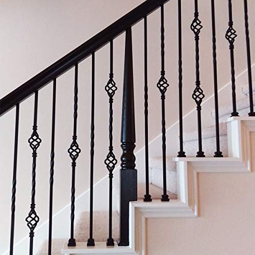 Stair Railing Iron Balusters (Box of 10) Stair Parts Double Basket