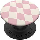 Danish Pastel Aesthetic Pink Checkered PopSockets Adhesive PopGrip