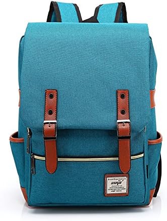 Norble British Style Casual Unisex Waterproof Oxford School Backpack College Rucksack (Peacock Blue)