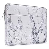MOSISO Laptop Sleeve Compatible with 2019 2018 MacBook Air 13 inch Retina Display A1932, 13 inch MacBook Pro A2159 A1989 A1706 A1708 2016-2019, Canvas Marble Pattern Carrying Bag Cover, White