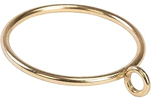 Curtain Rings with Eyelet for Curtain Rods 1.25 Inch Inner Diameter Metal Drapery Eyelet Curtain Rings Gold 24 Pcs Exselens