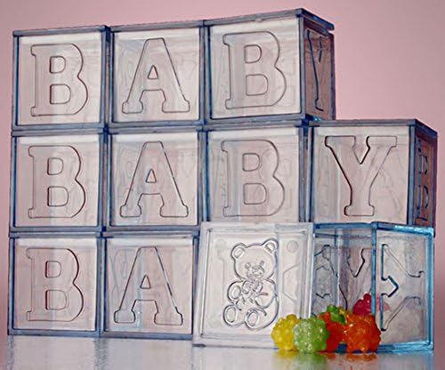 Baby Shower Party Favors - Baby Blocks Souvenirs for Guests to Remember Your Baby Shower (Blue)