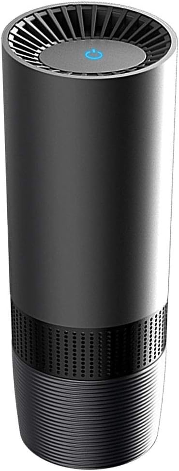 MANLI Car Air Purifier with True HEPA & Active Carbon Filters, 360 Degree Purification Air Cleaner for Car Home Office, Air Freshener For Remove Dust, Cigarette Smoke, Bad Odors, USB Charging (Black)