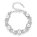 mecresh Simulated Pearl Crystal Bridal Clear Bracelet