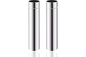 Eagles Stovepipe Straight Chimney Flue Stove Pipe (Dia 2.36 inch/6cm,2PCS) Stainless Steel Chimney Wood Fire Stove Pipe for O